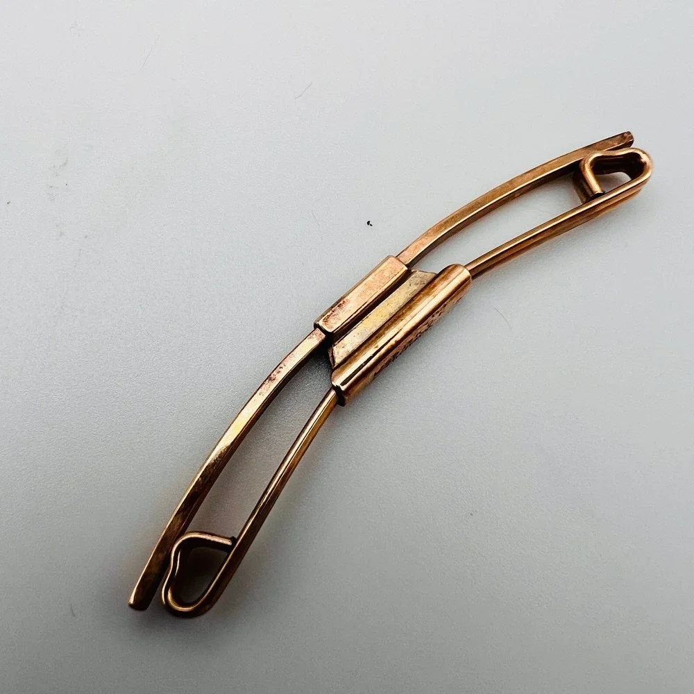 Swank Vintage Mens Collar Bar Gold Filled Curved Clip On Accessory